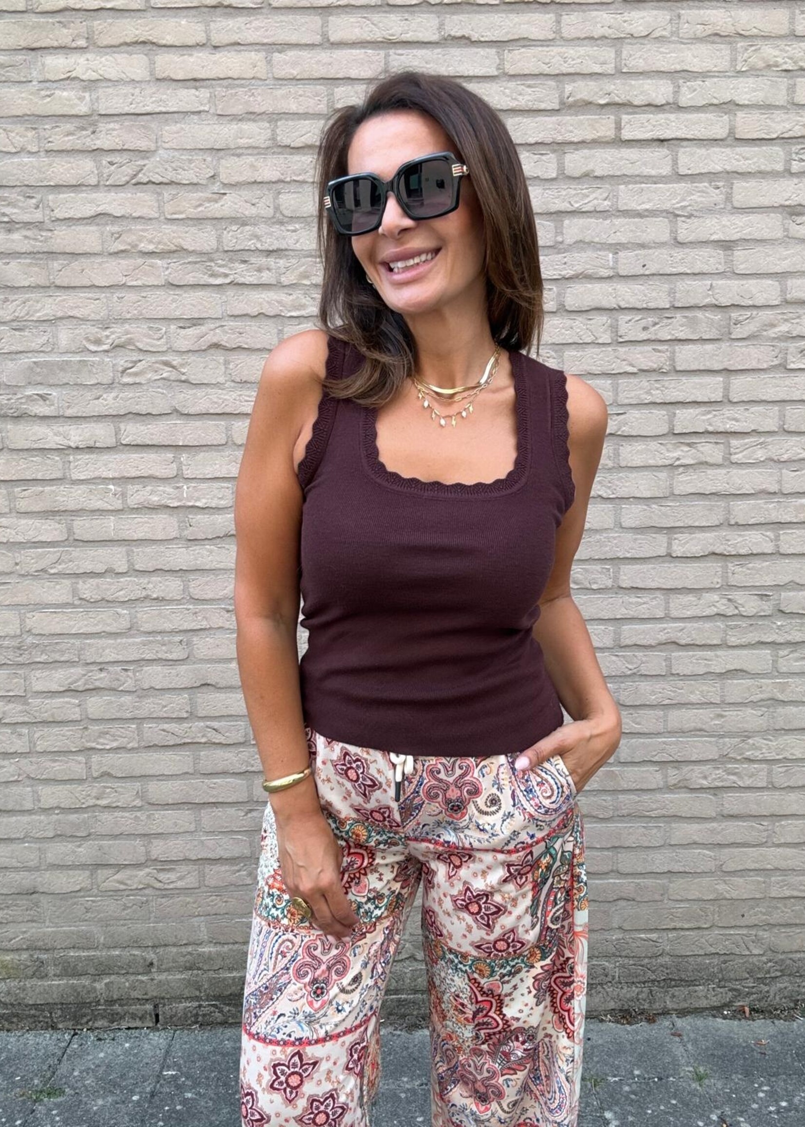 TOXIK3 BEDRUKTE BROEK MET ELASTISCHE TAILLE