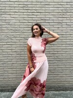 JUPE PLISSÉE ROSE A MOTIF FLORAL - ONE SIZE