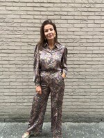 PANTALON SATIN AVEC IMPRIME GEOMETRIQUE