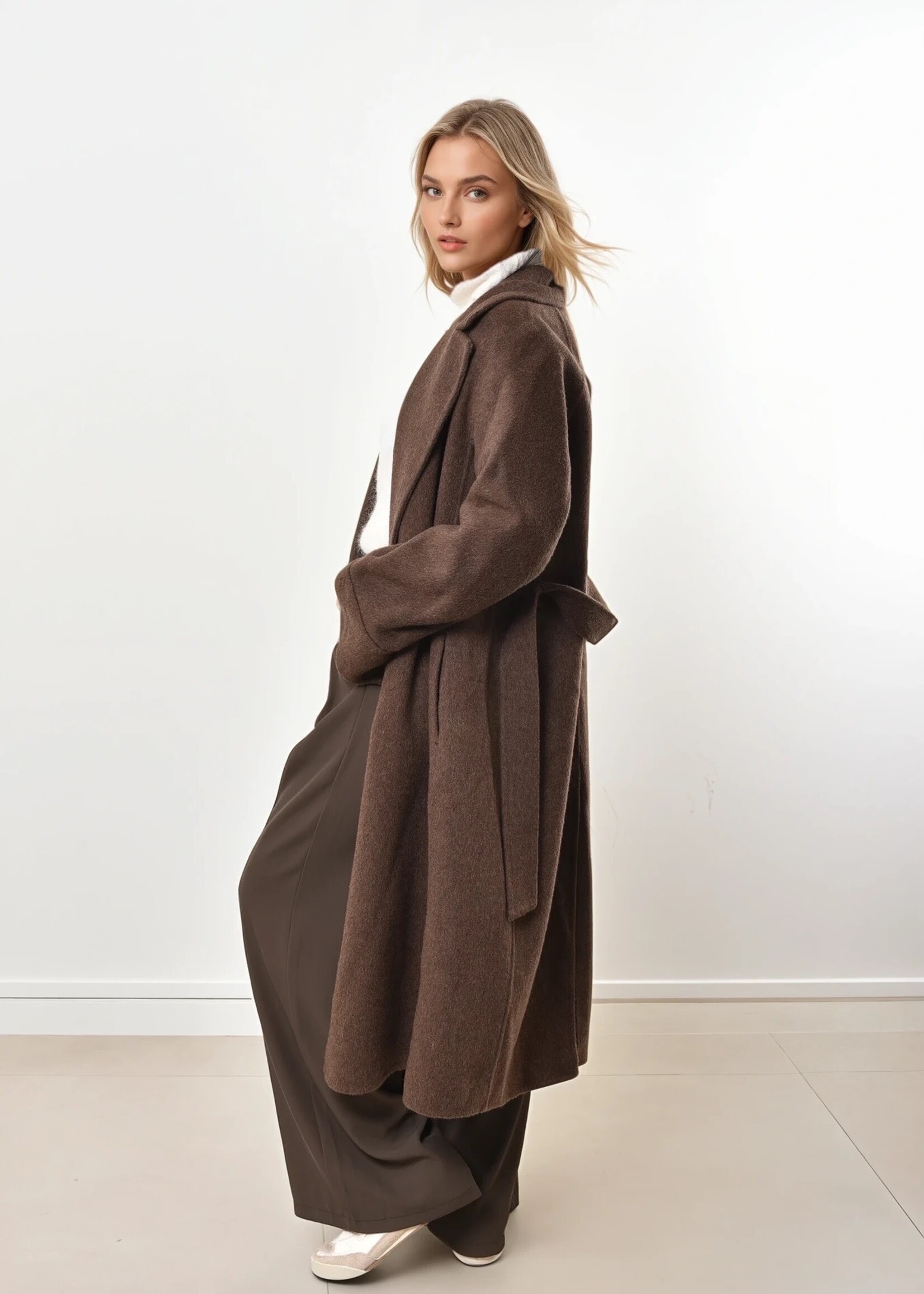 Lange Elegante Jas – Verkrijgbaar in Ecru & Choco