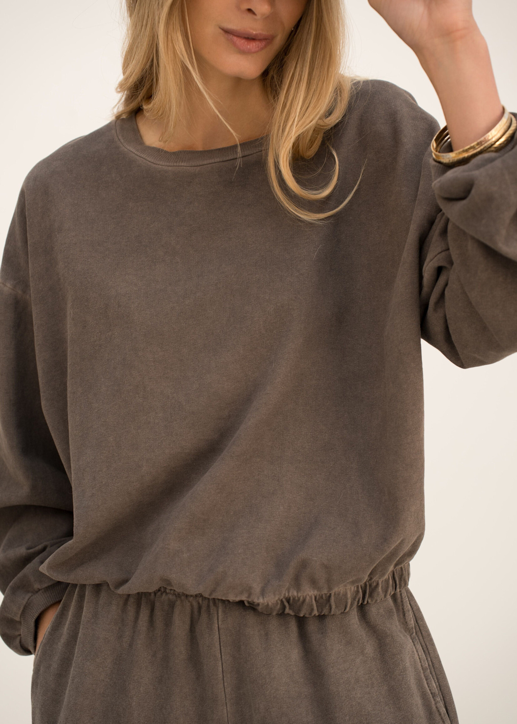 Sweat Coton Vintage à Taille Élastiquée – 100% Coton