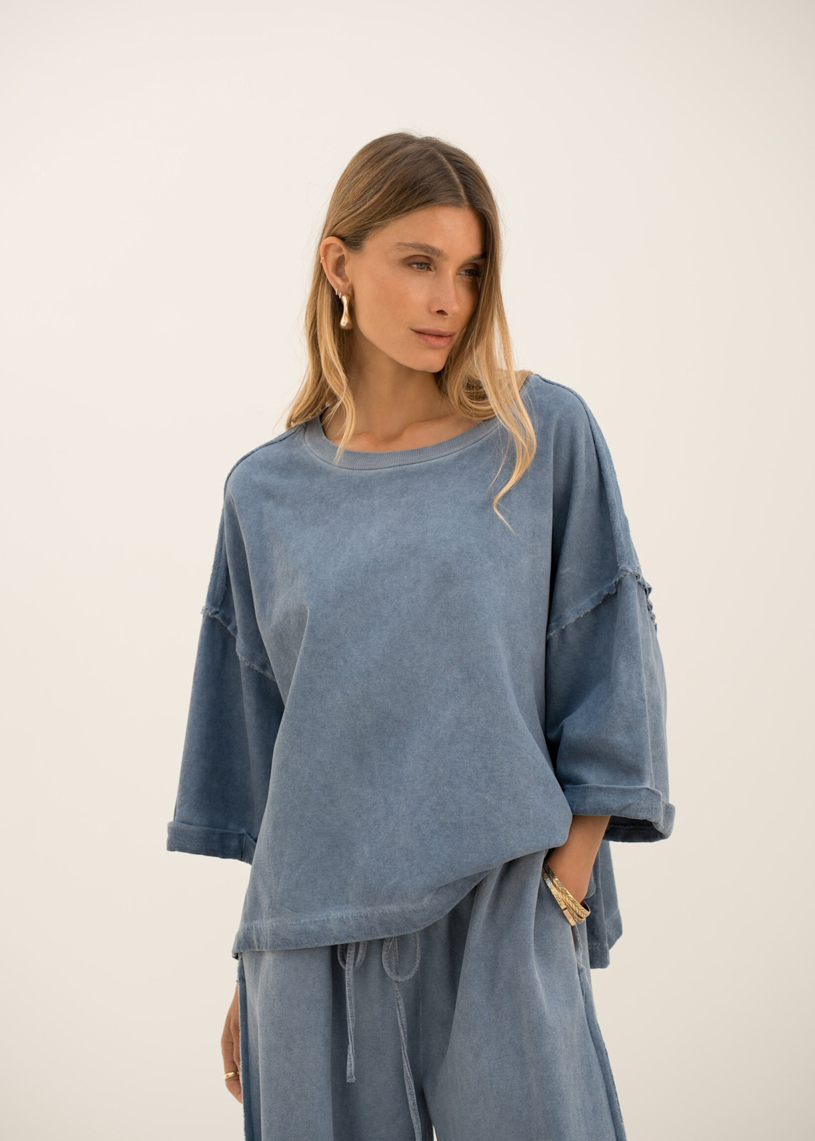 T-shirt Oversize en Coton Vintage Wash – 100% Coton