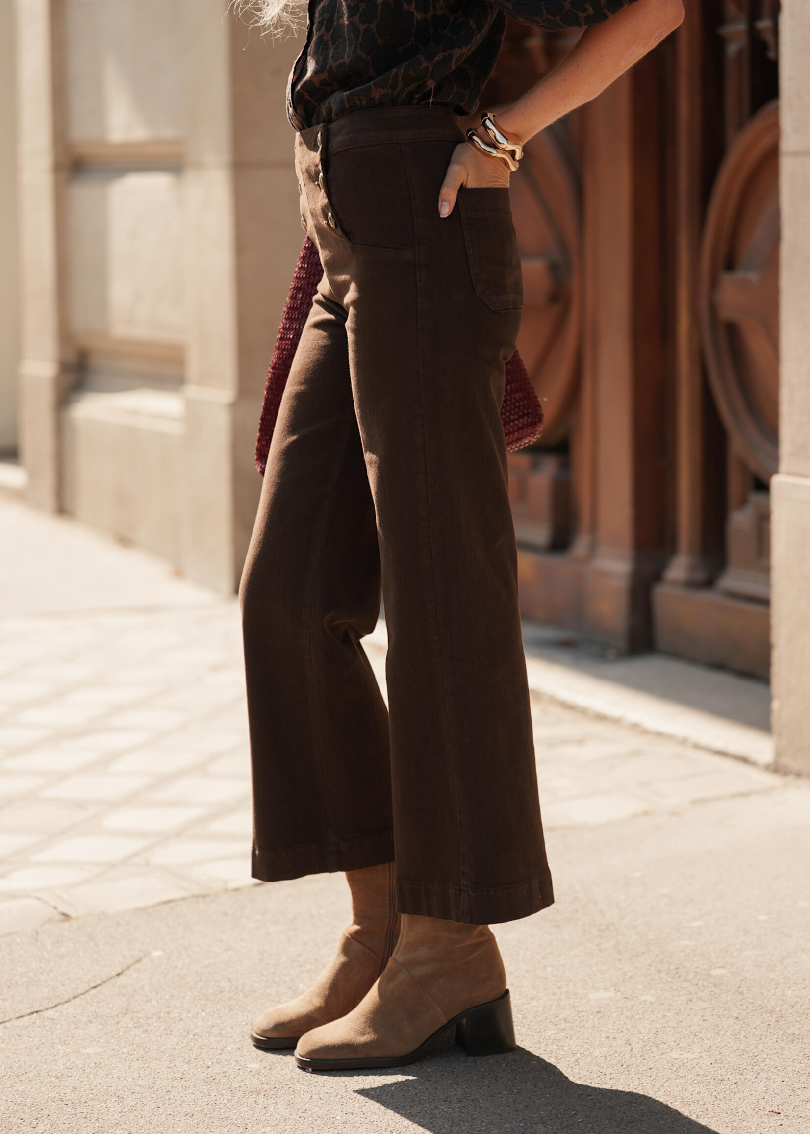 ORAIJE BRUINE LOSSE JEANS