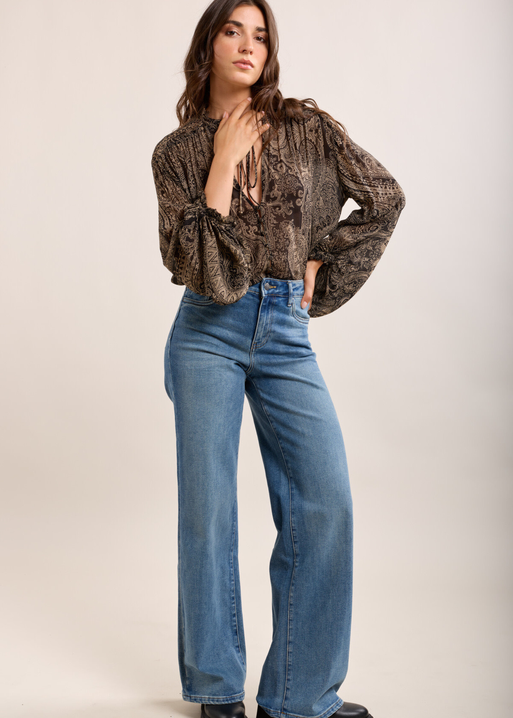 TOXIK3 TOXIK3 High-waist wide leg jeans