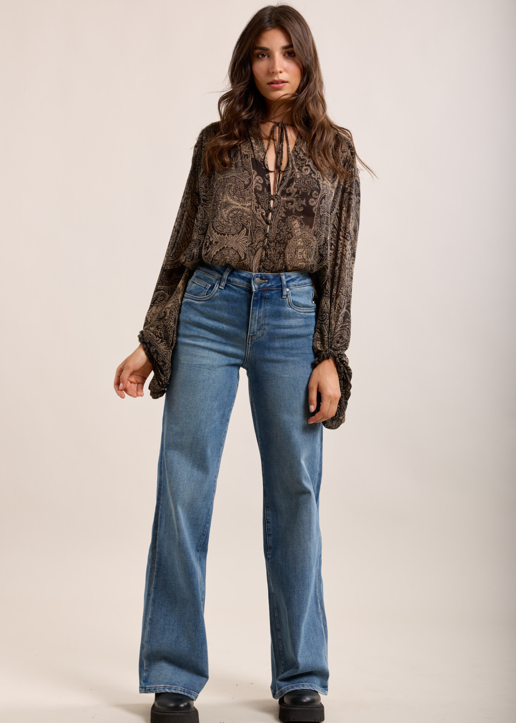 TOXIK3 TOXIK3 High-waist wide leg jeans