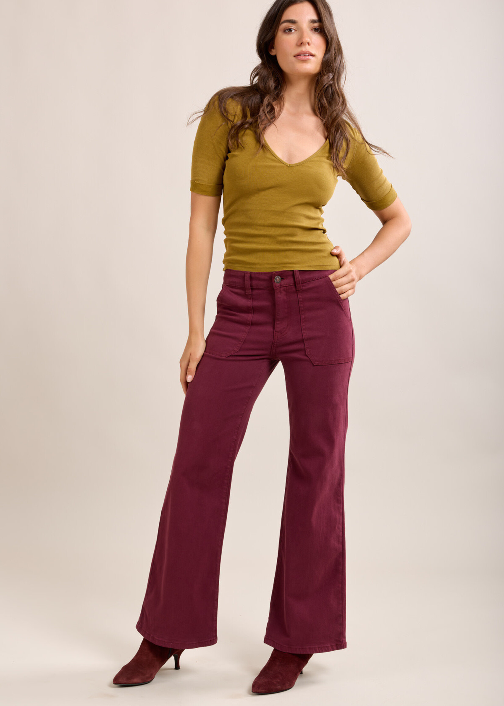 TOXIK3 TOXIK3 Jean flare taille haute avec grandes poches