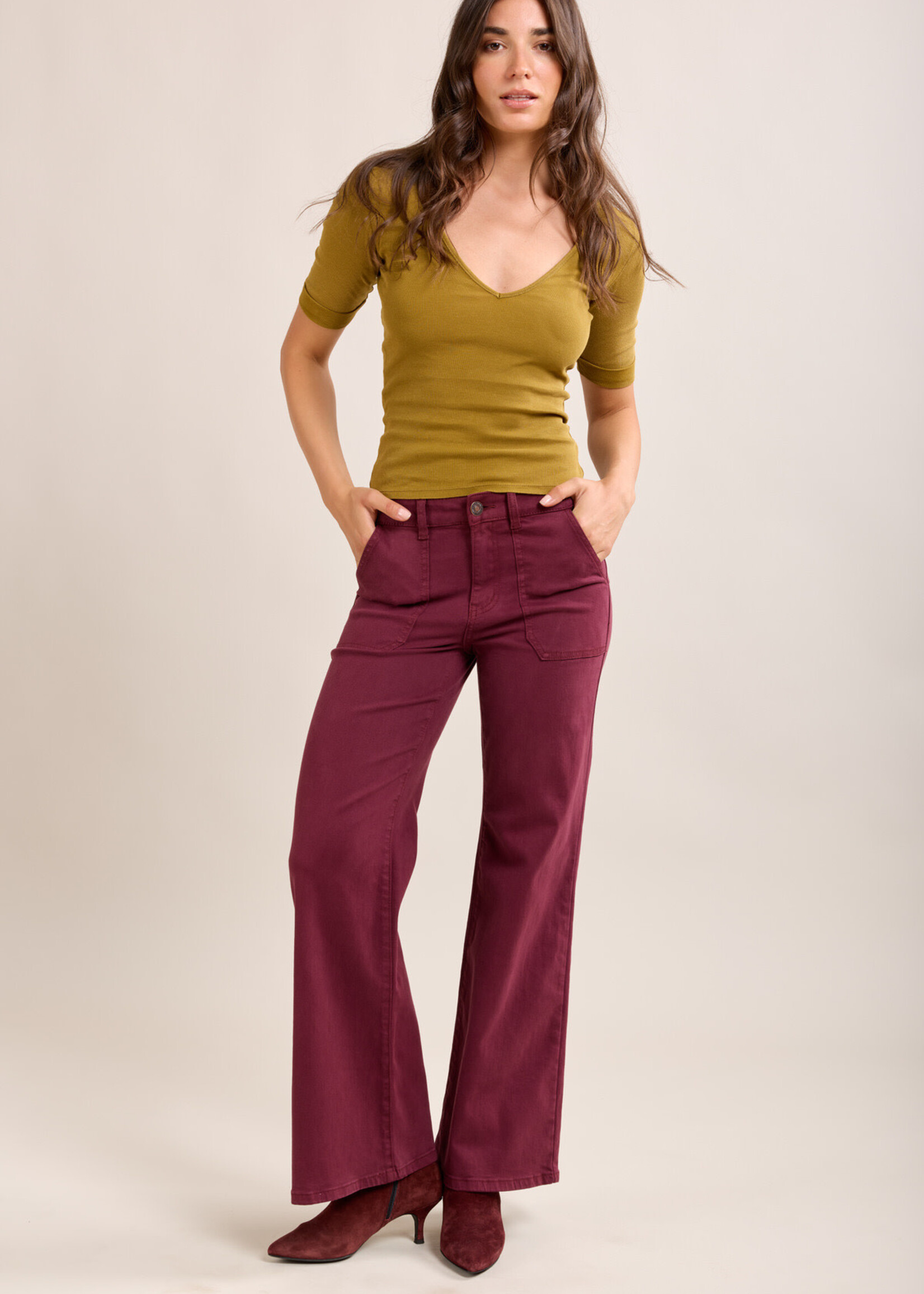 TOXIK3 TOXIK3 Jean flare taille haute avec grandes poches