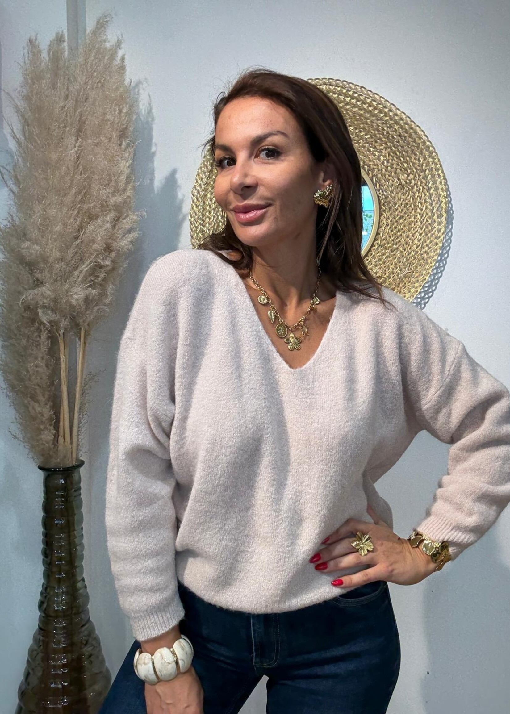 V-Hals Alpaca Trui - Zacht en Elegant
