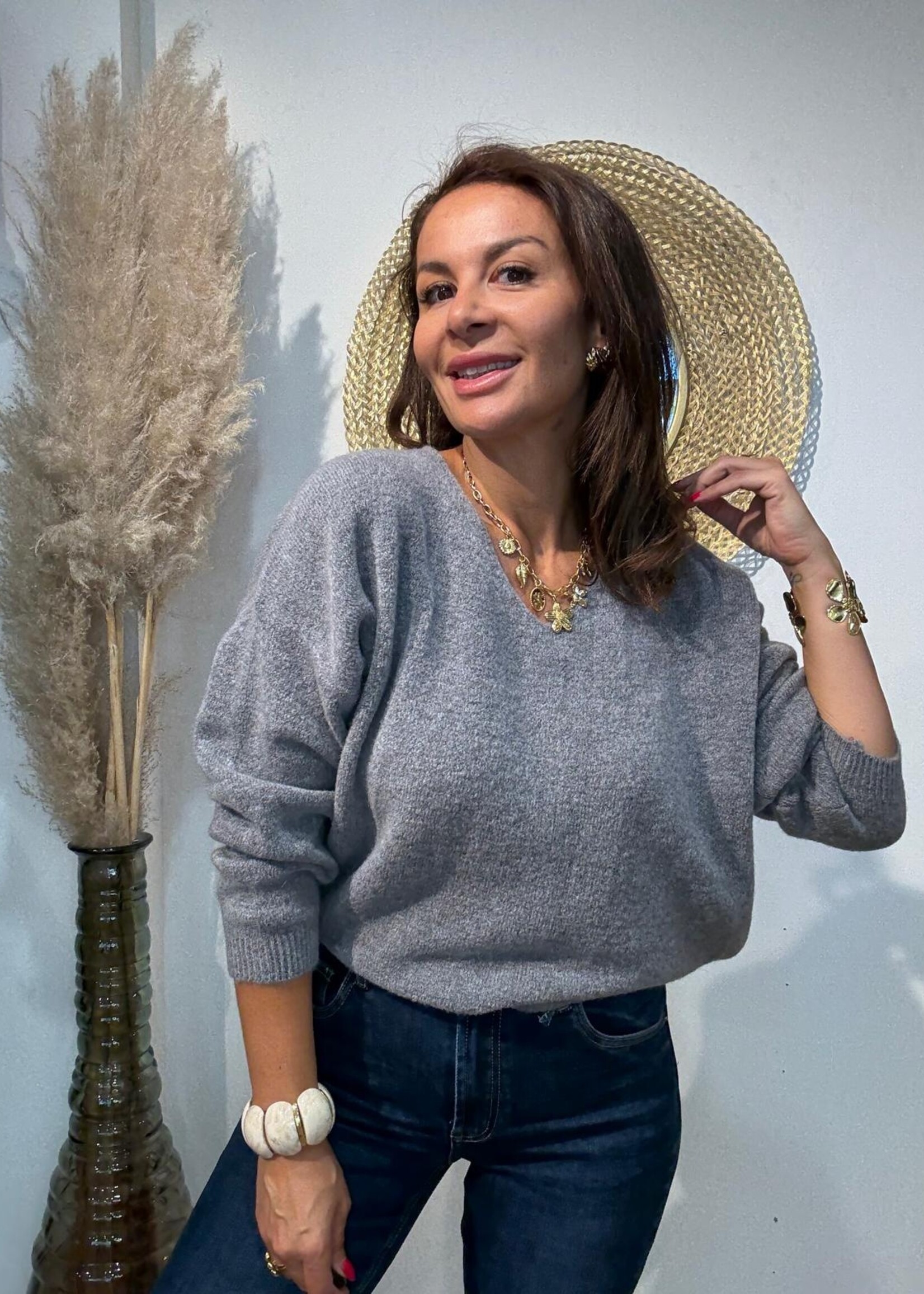 V-Hals Alpaca Trui - Zacht en Elegant