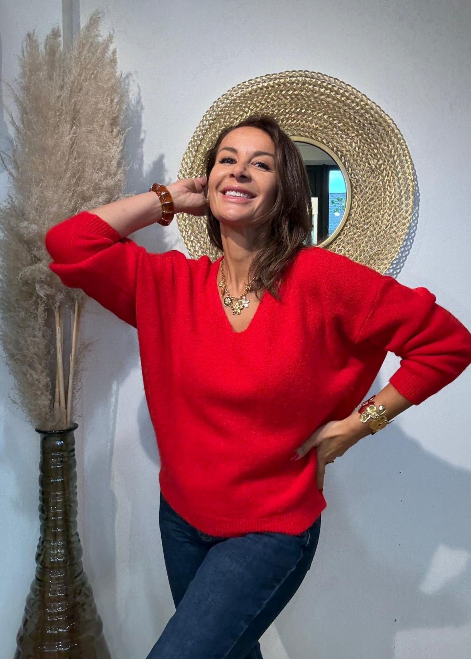 V-Hals Alpaca Trui - Zacht en Elegant