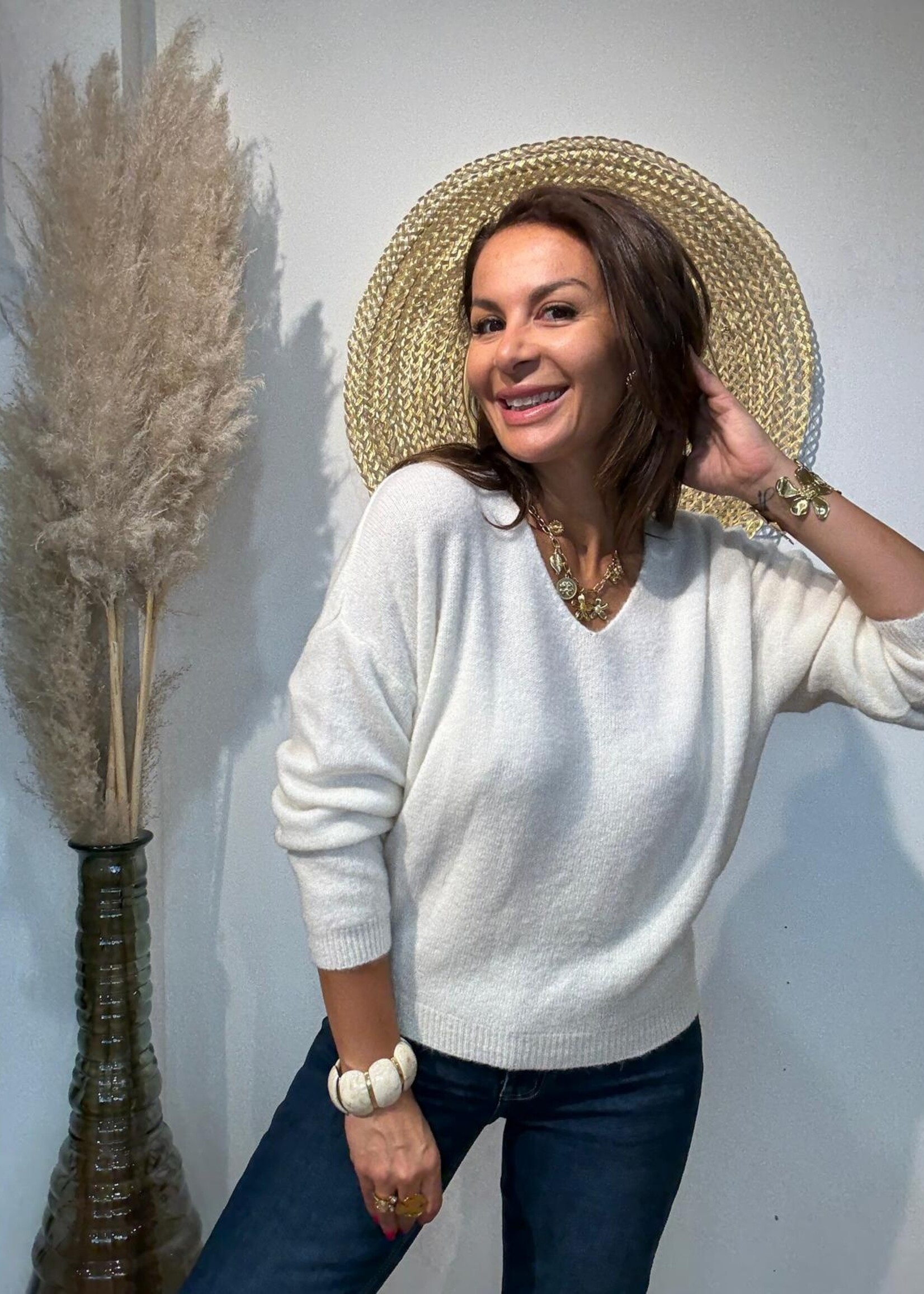V-Hals Alpaca Trui - Zacht en Elegant