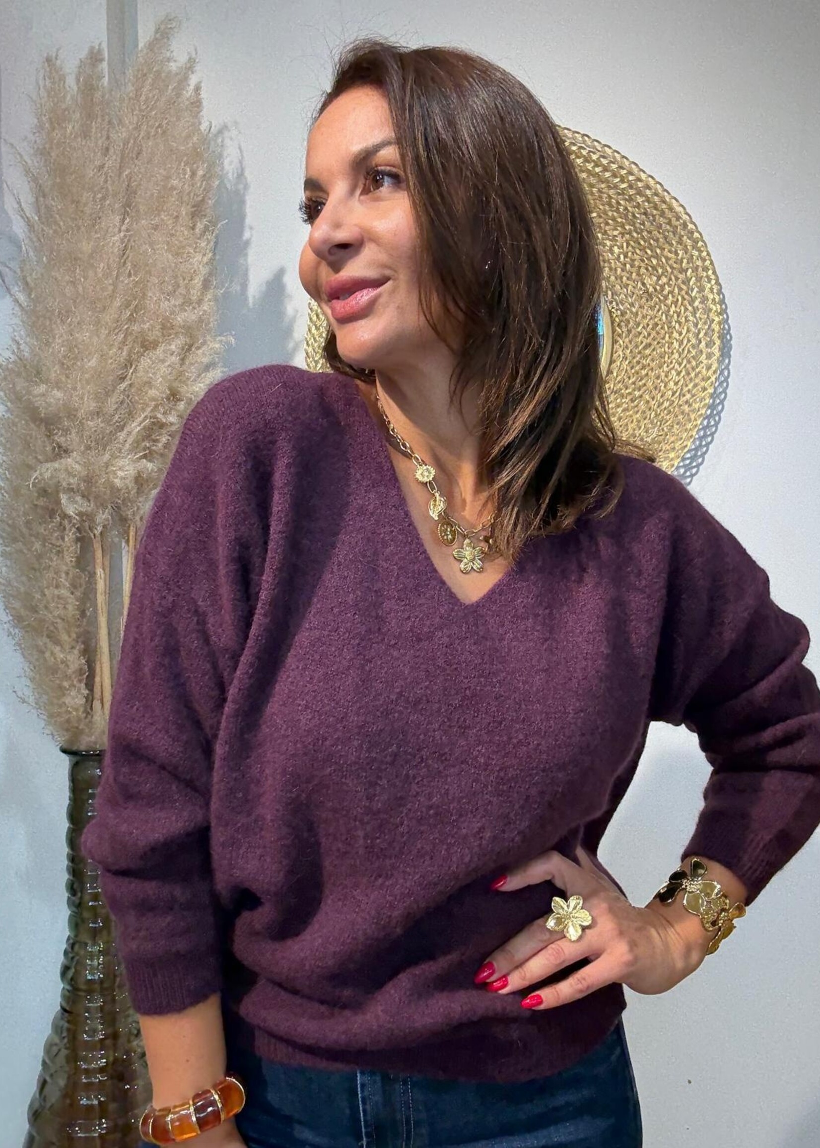 V-Hals Alpaca Trui - Zacht en Elegant