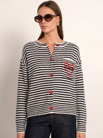 BLAUW-WIT GESTREEPT VEST HARTKNOPEN - ONE SIZE