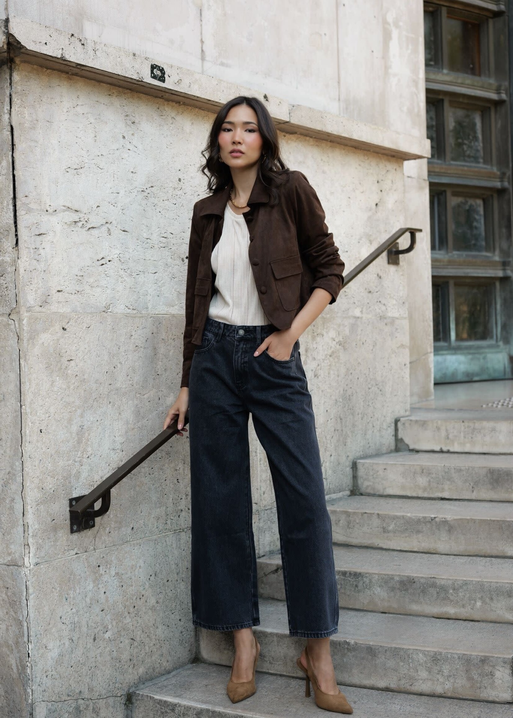 ORAIJE BRUINE LOSSE JEANS