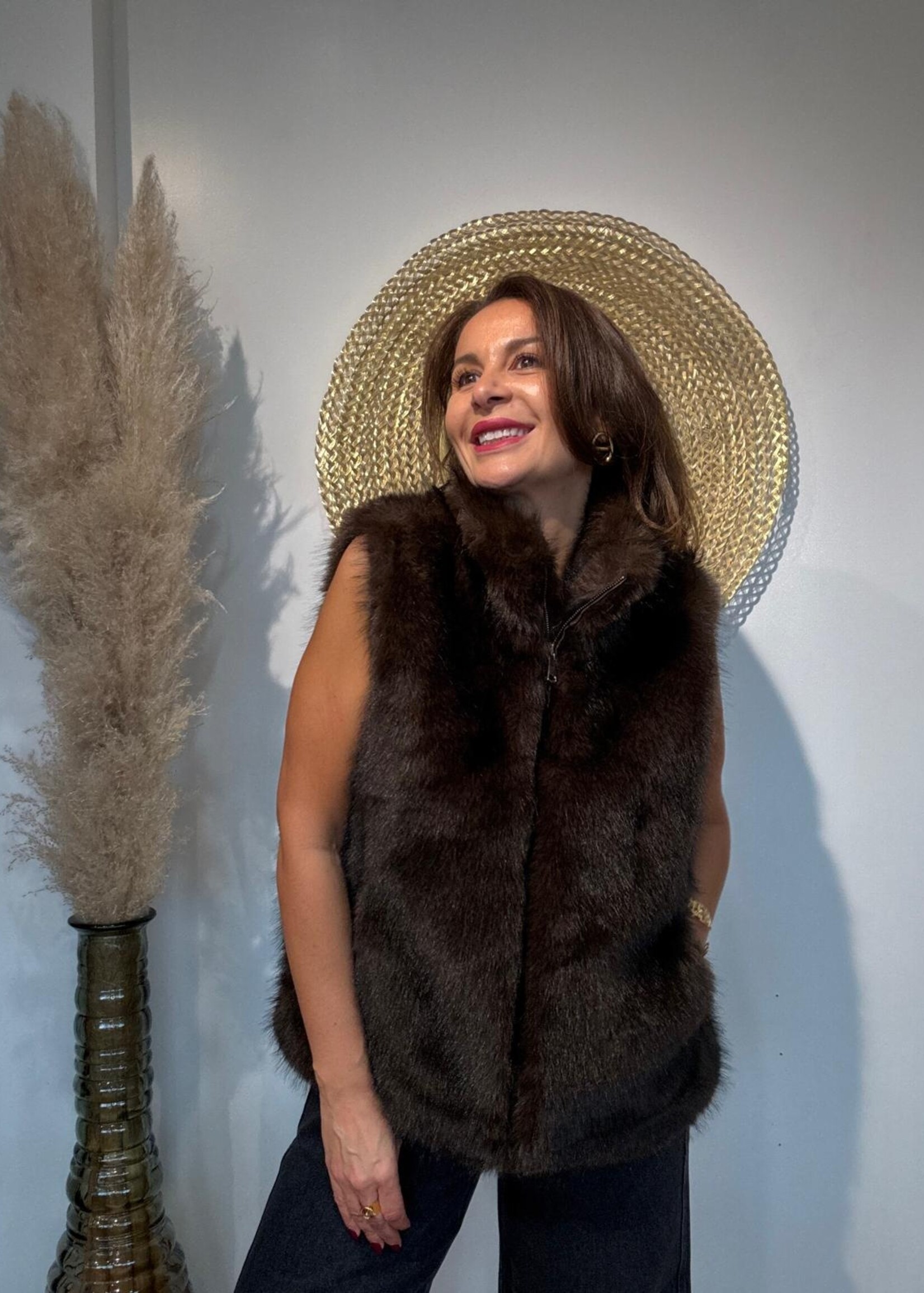 MOUWLOZE VEST MADDY IN FAKE FUR - ONE SIZE