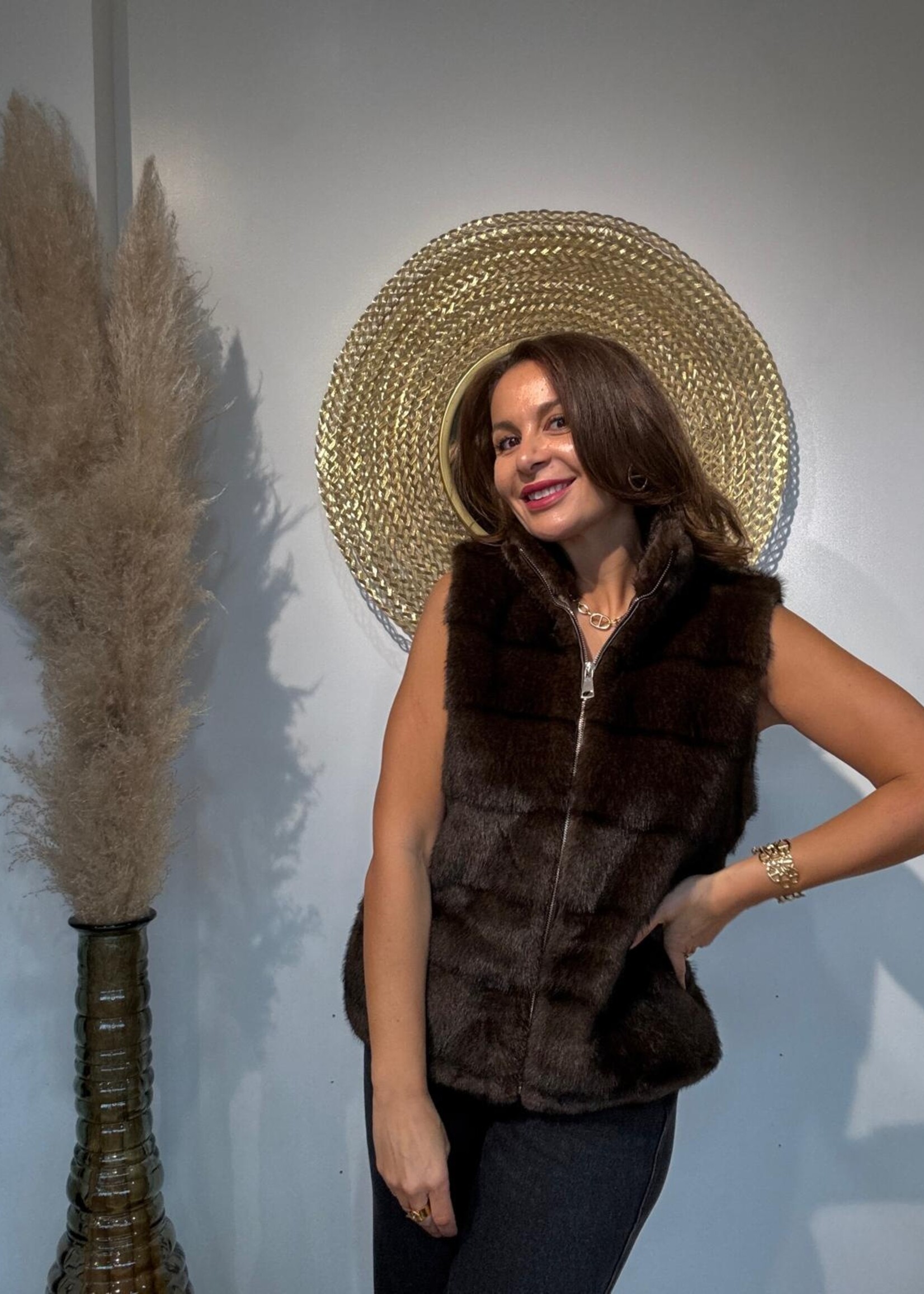 MOUWLOZE VEST MADDY IN FAKE FUR - ONE SIZE