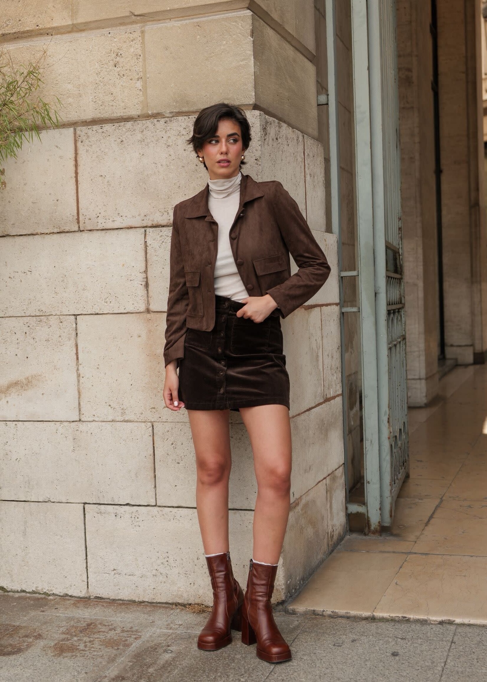 ORAIJE JUPE JESS COURTE - VELOUR