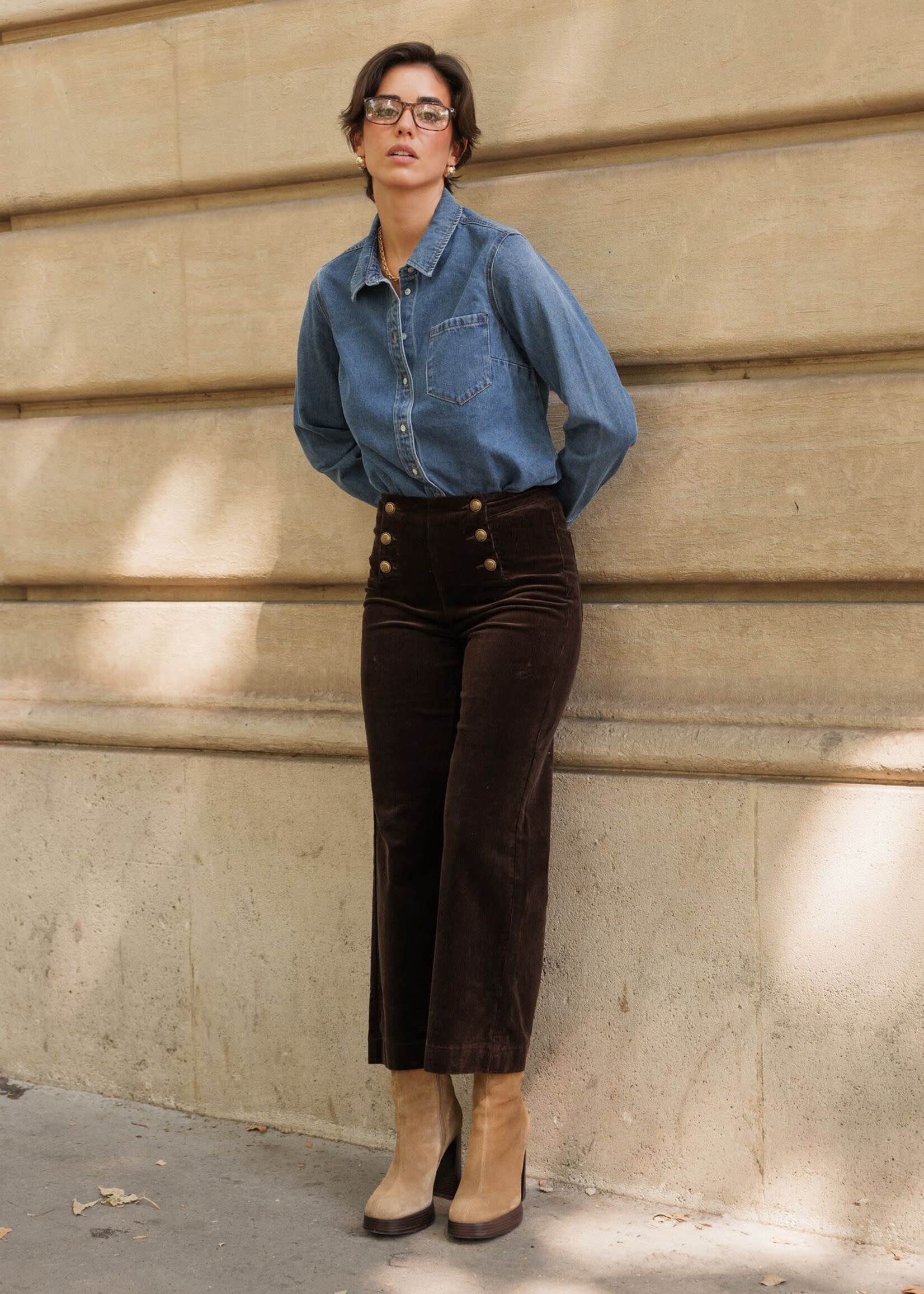 ORAIJE PANTALON VICTORINE VELOUR WIDE