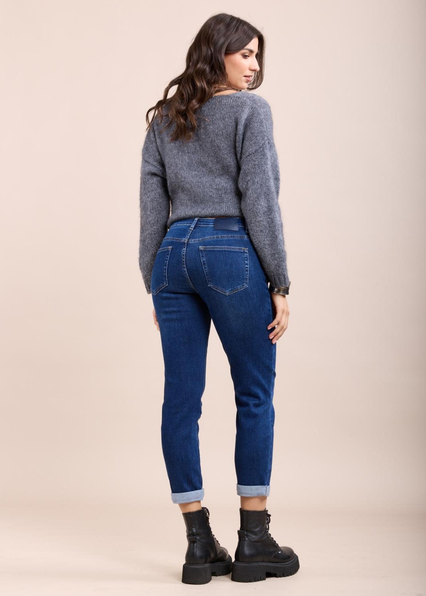 TOXIK3 TOXIK3 BOYFRIEND-JEANS MET OURLET
