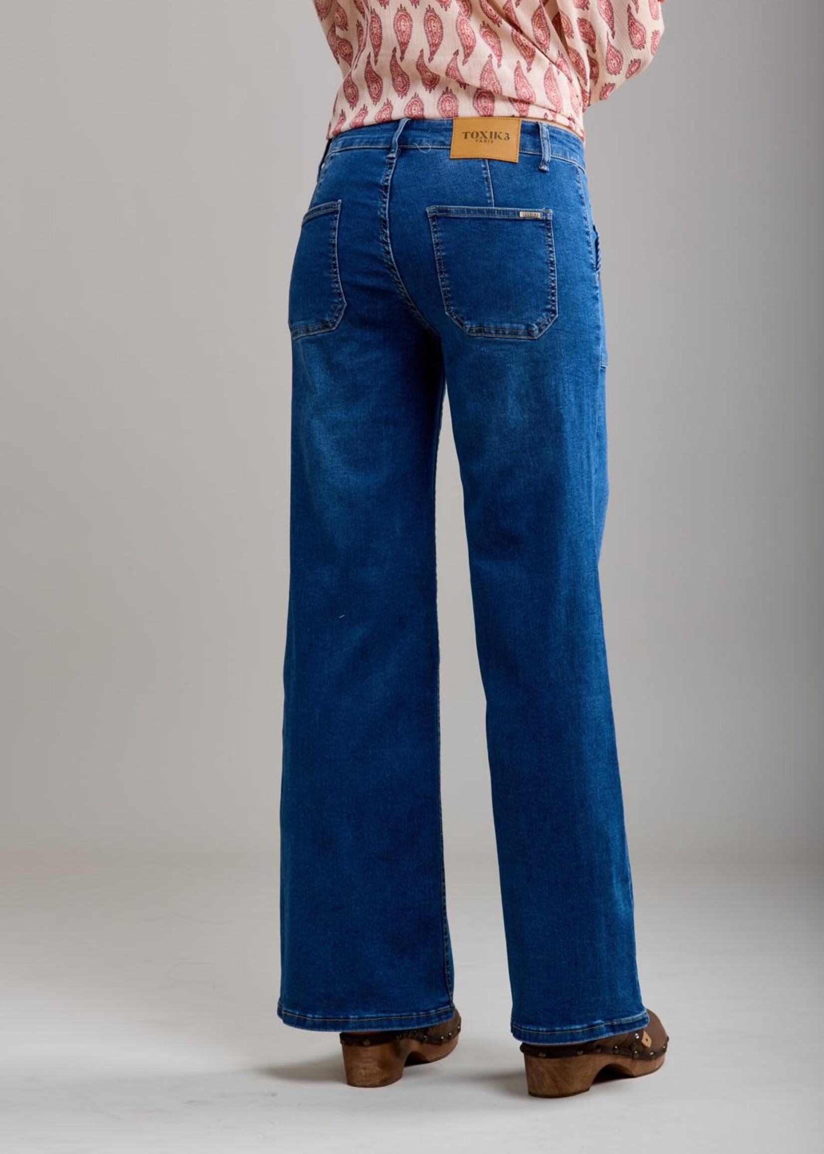TOXIK3 TOXIK3 JEAN FLARE TAILLE HAUTE GRANDES POCHES