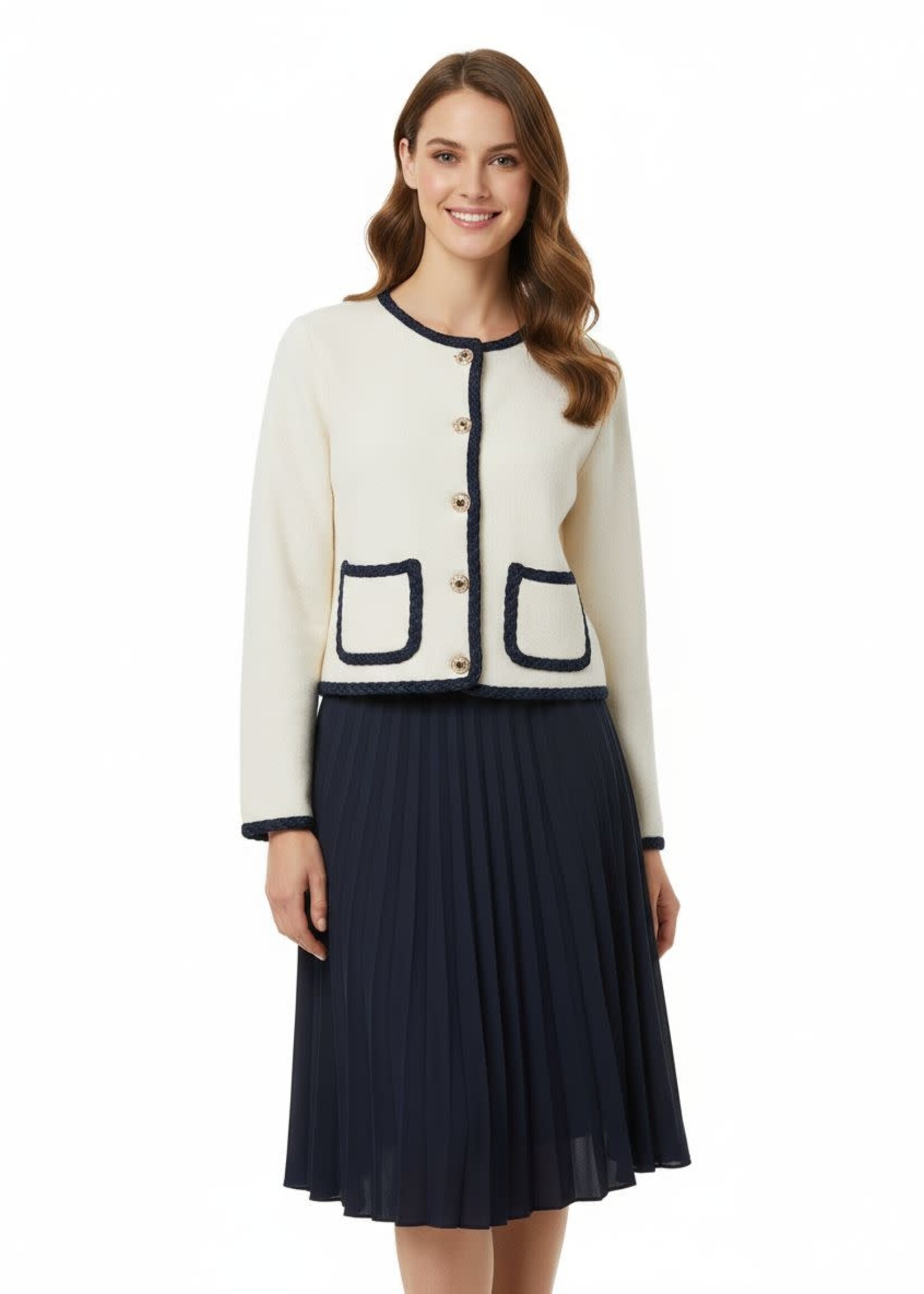 GILET A BOUTONS DORÉS DETAIL POCHES - ONE SIZE