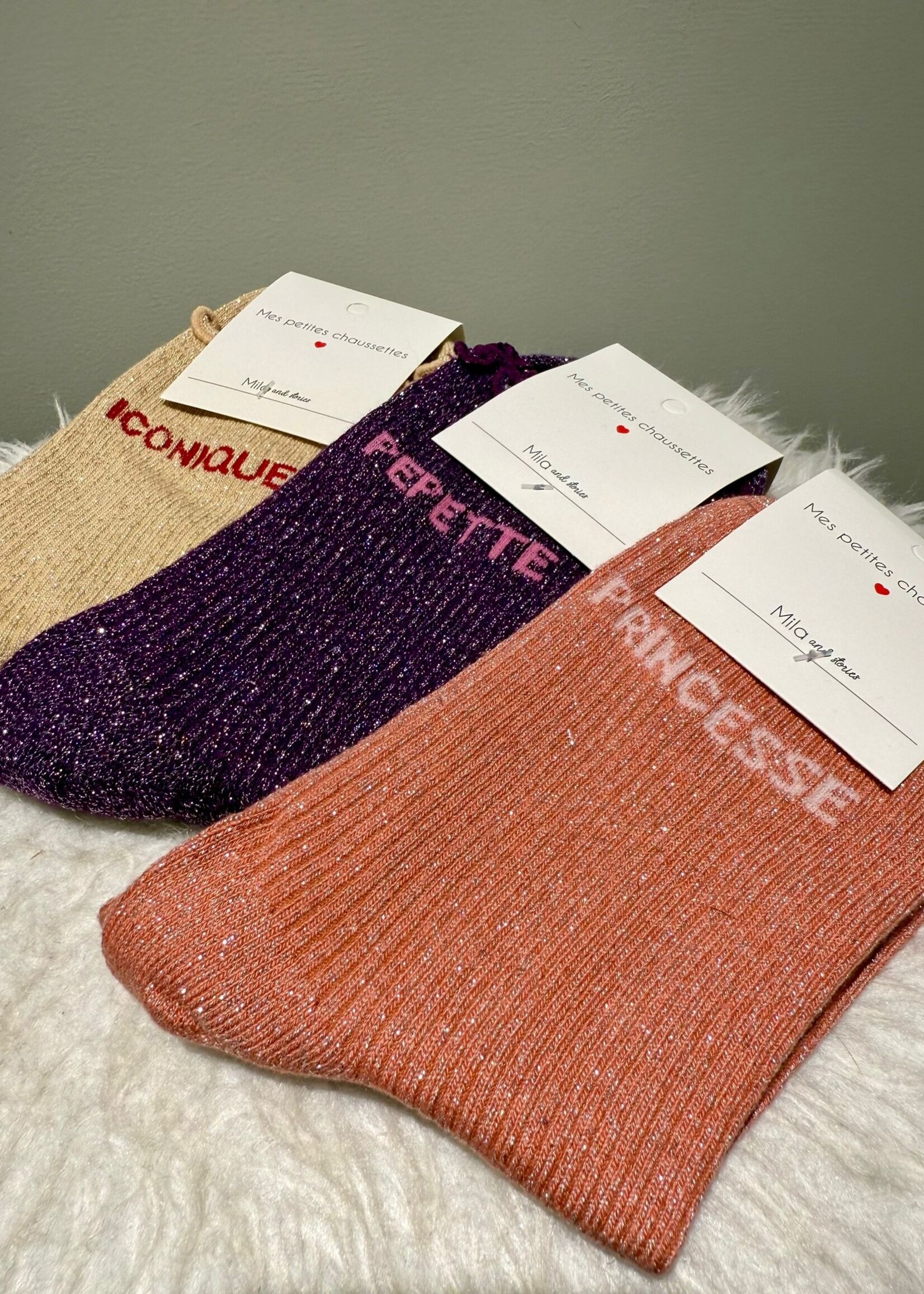 CHAUSSETTES PAILLETÉS MESSAGE