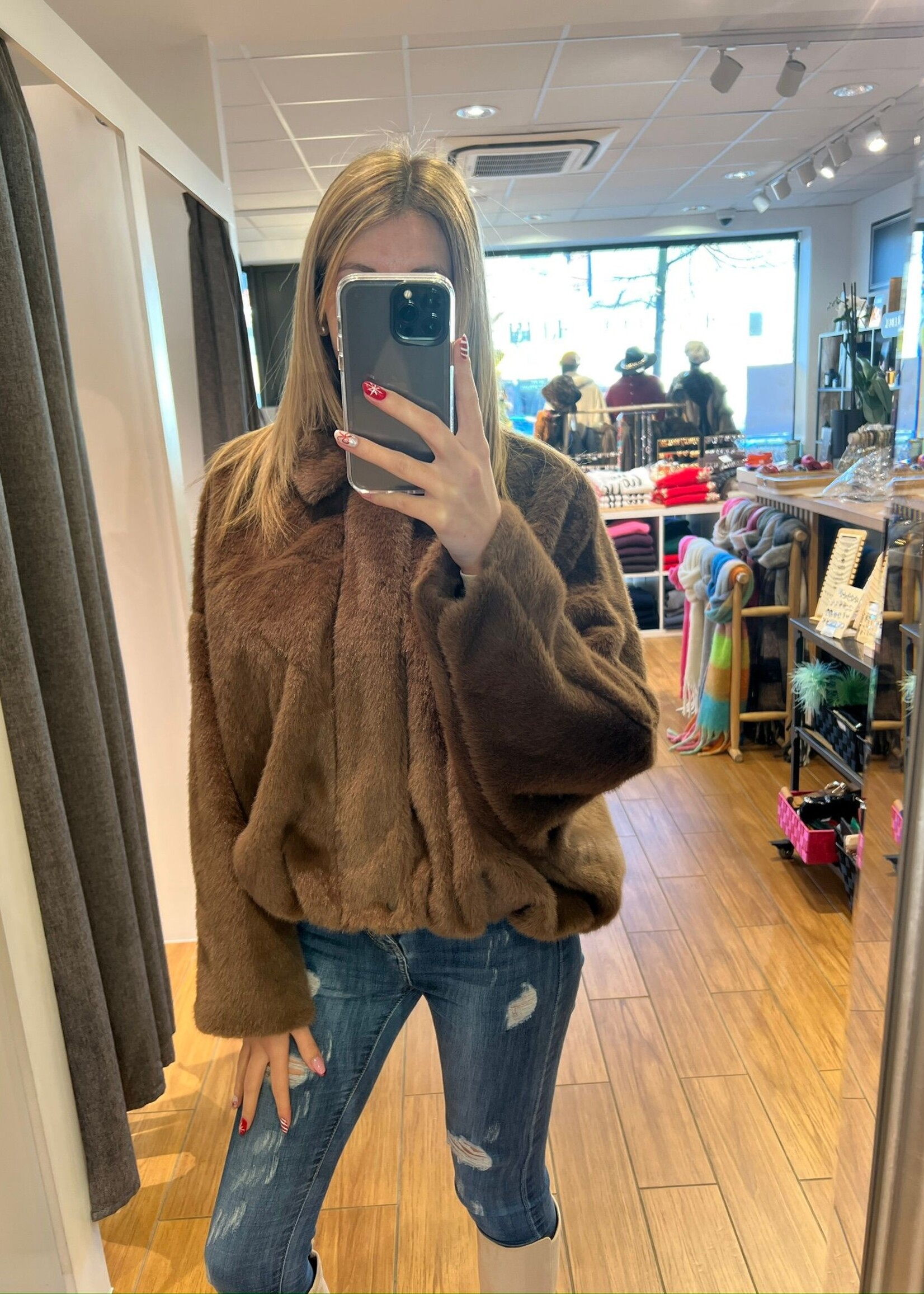 VESTE BOMBER FAUX-FUR