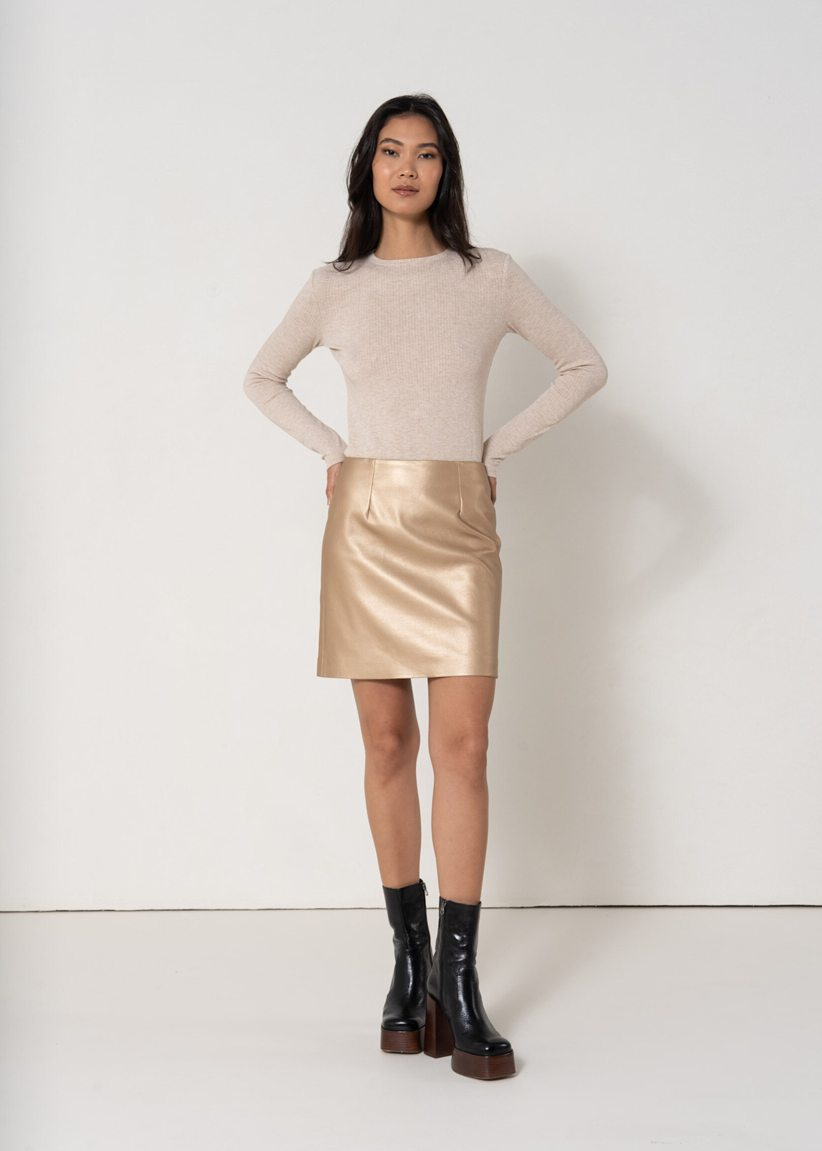 ORAIJE JUPE  JANA COURTE SIMILI CUIR