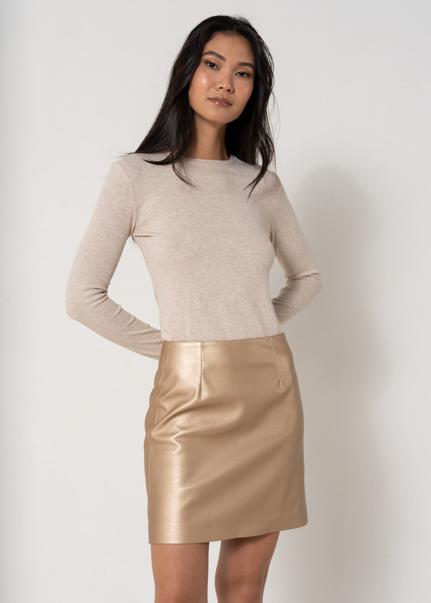 ORAIJE JUPE  JANA COURTE SIMILI CUIR