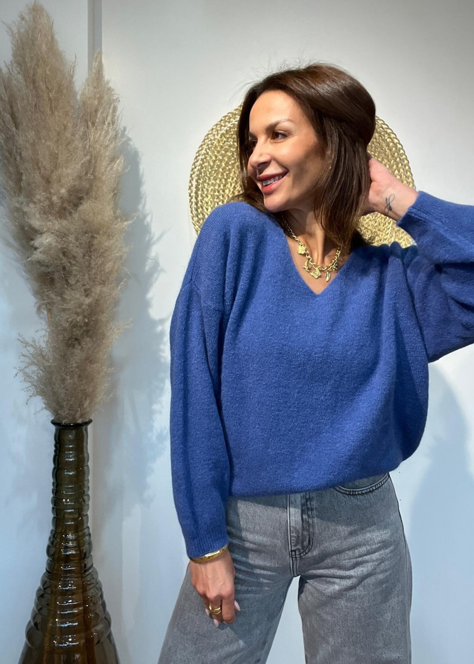 V-Hals Alpaca Trui - Zacht en Elegant