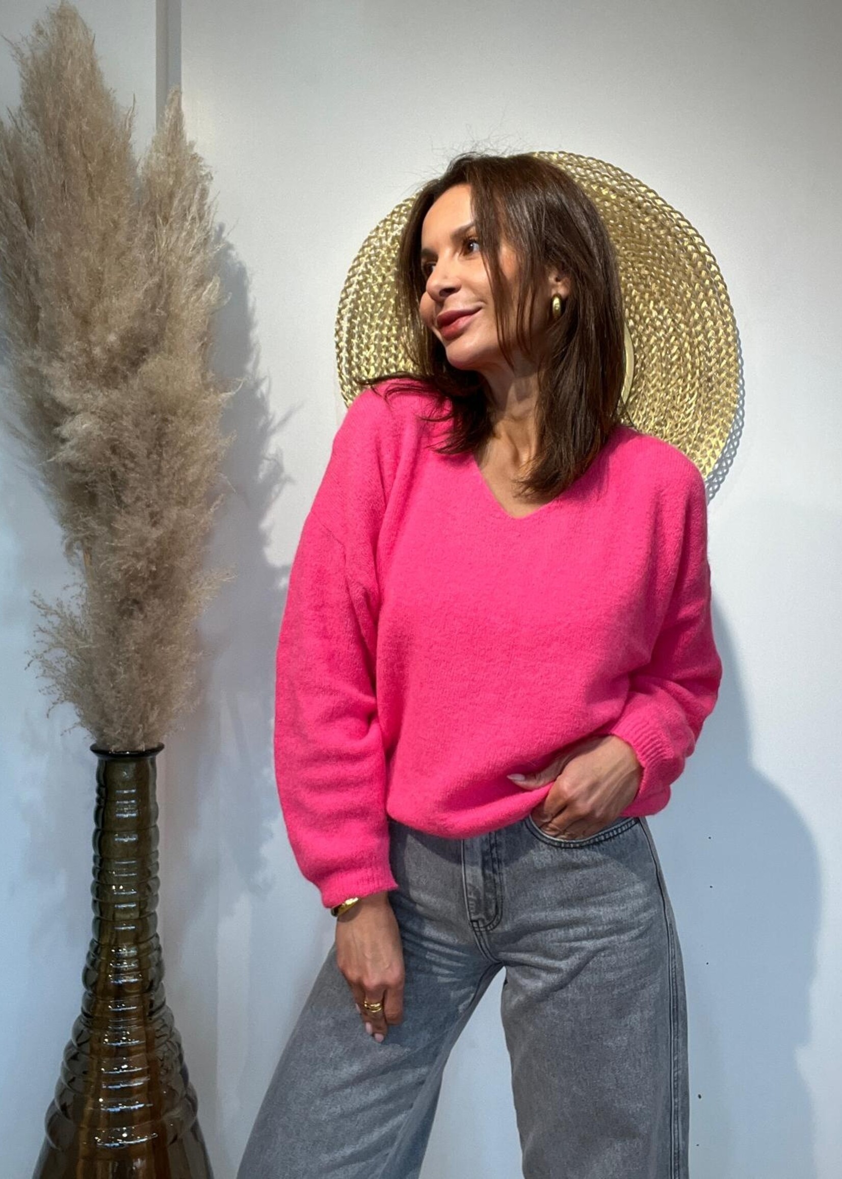 V-Hals Alpaca Trui - Zacht en Elegant