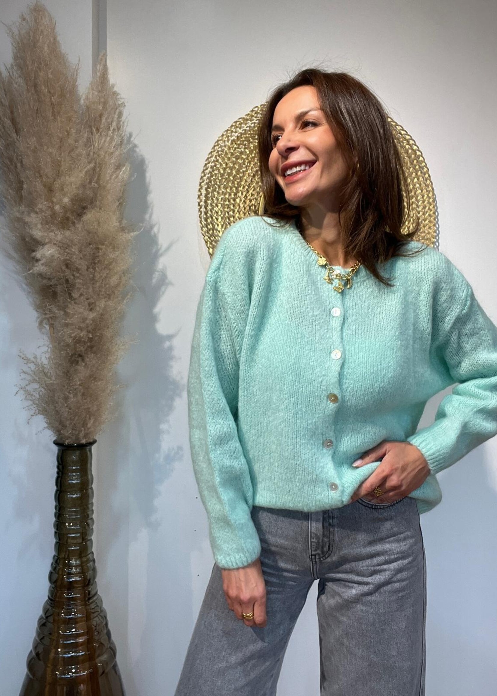 GILET MAXIMA A BOUTONS COL ROND