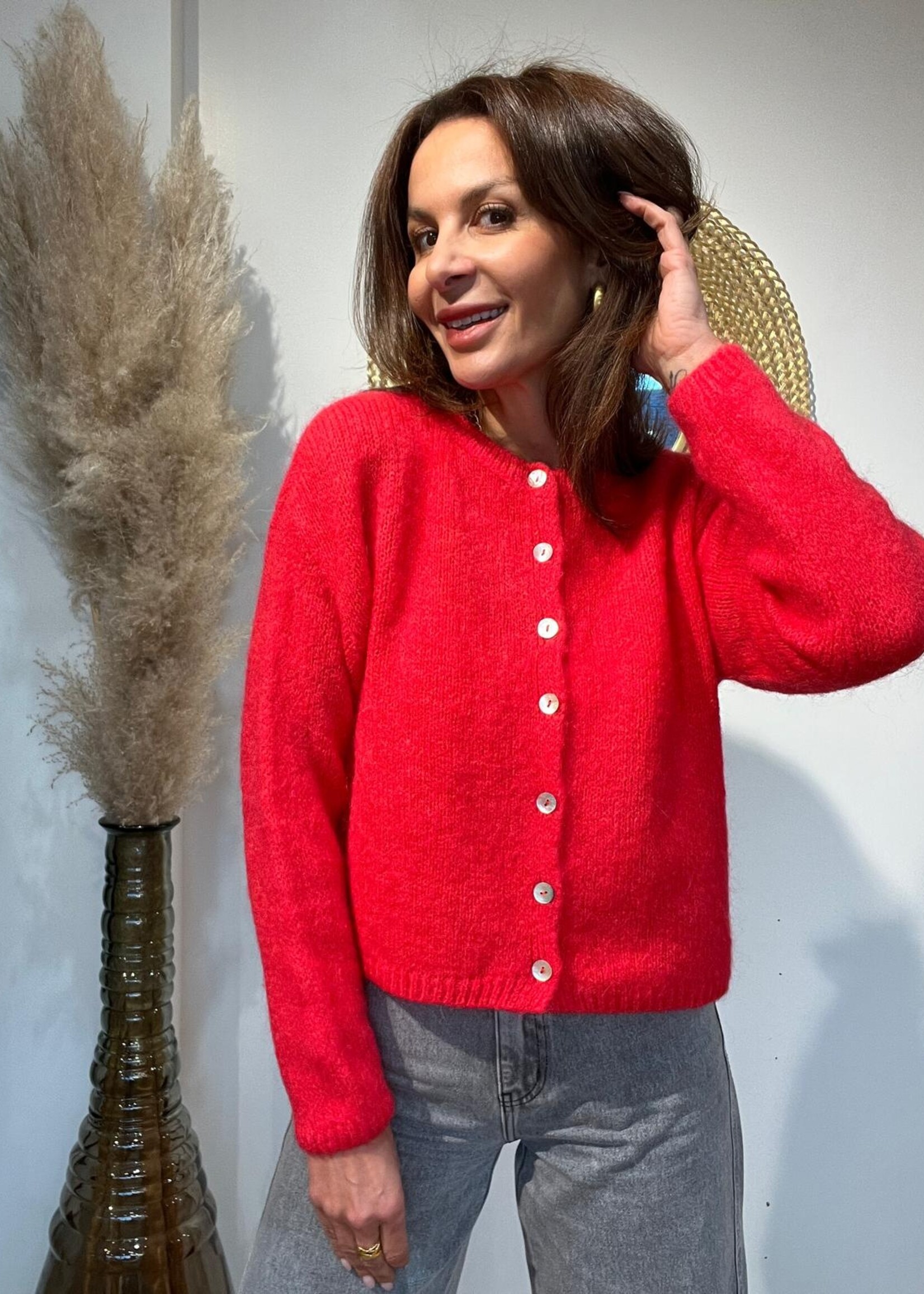 GILET MAXIMA A BOUTONS COL ROND