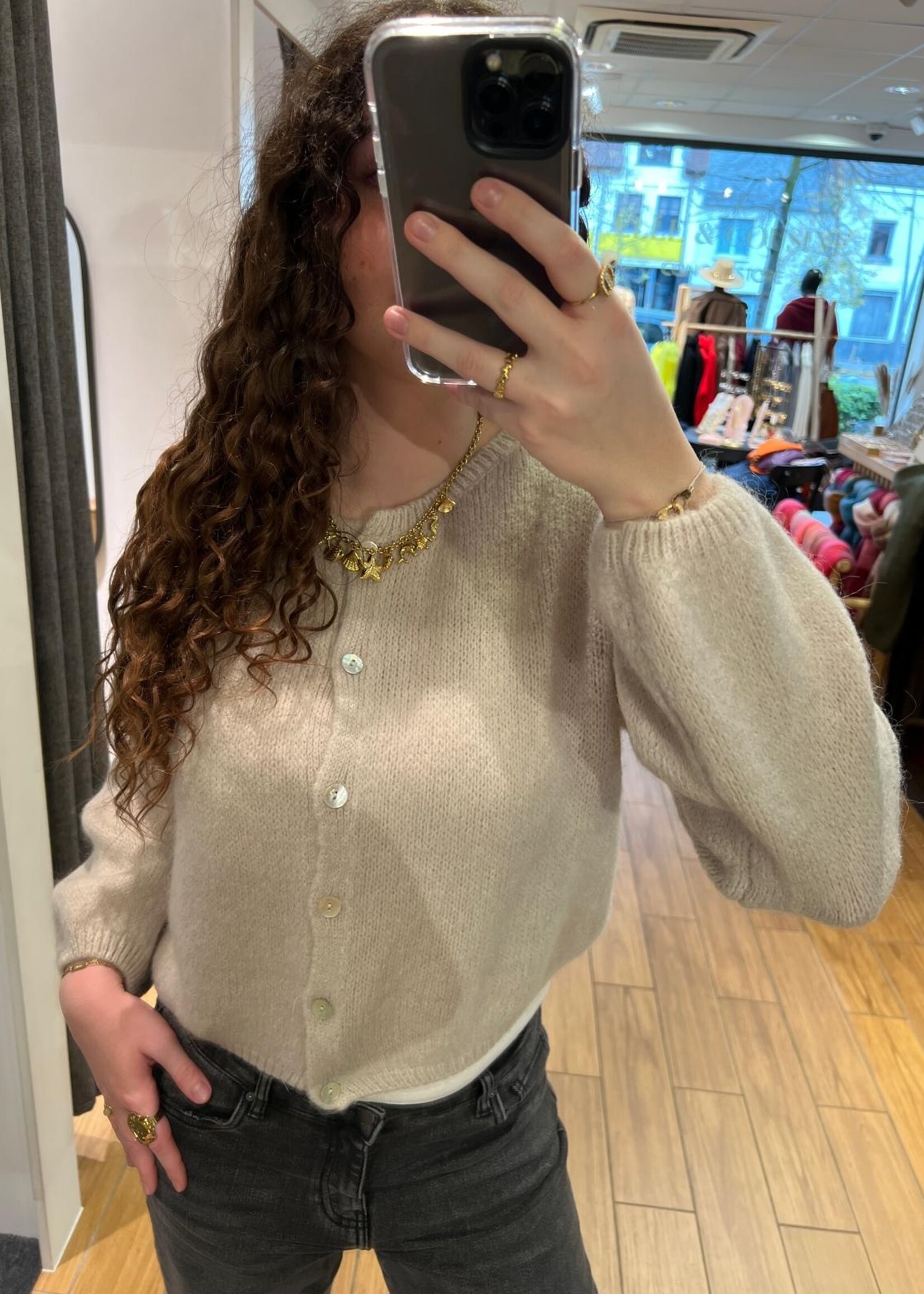 GILET MAXIMA A BOUTONS COL ROND