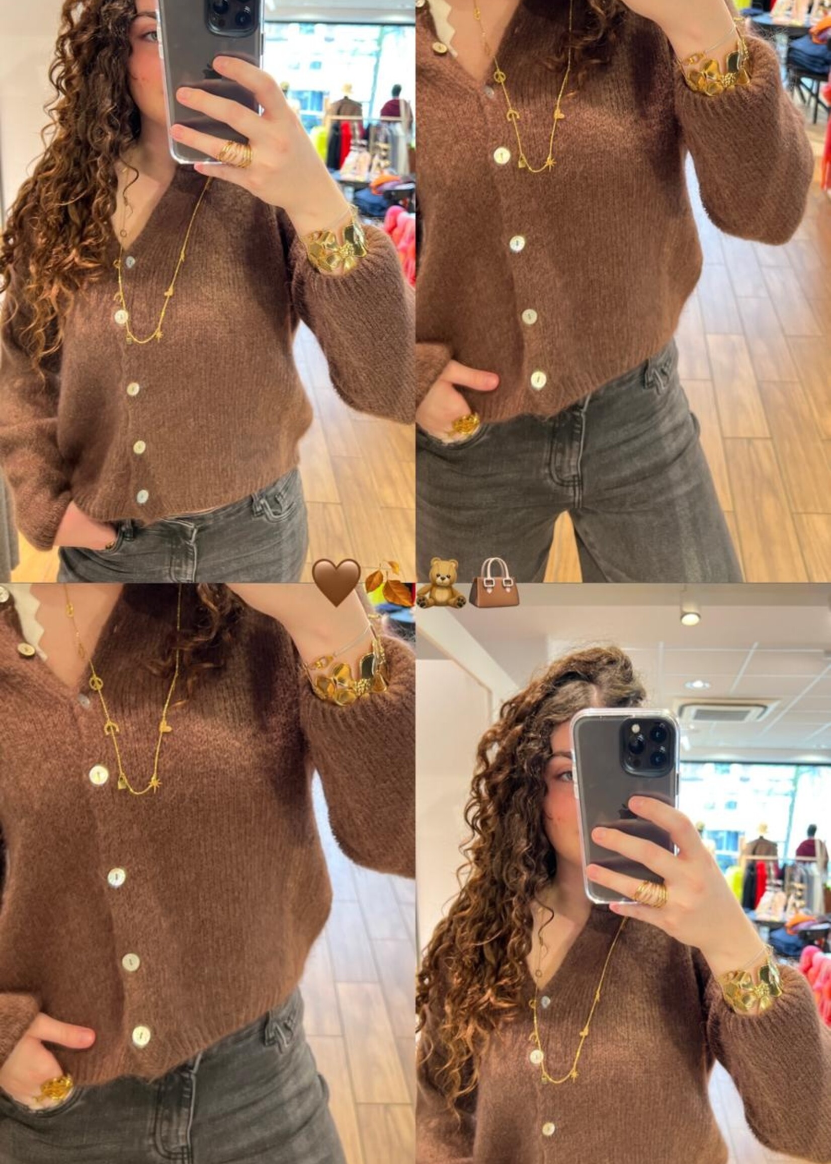 TRUI MET KNOPEN MAXIMA RONDE HALS