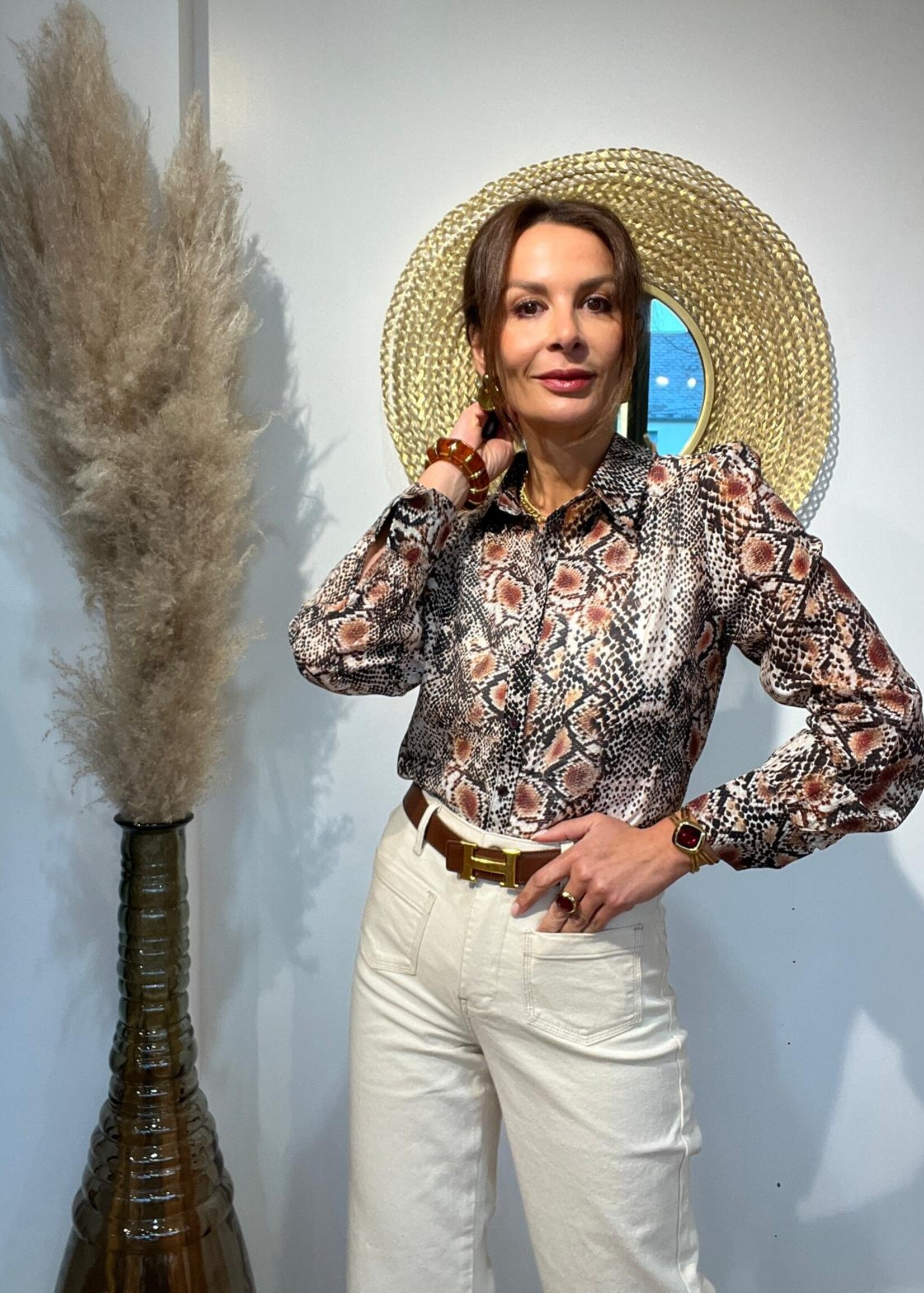 Blouse met reptielprint