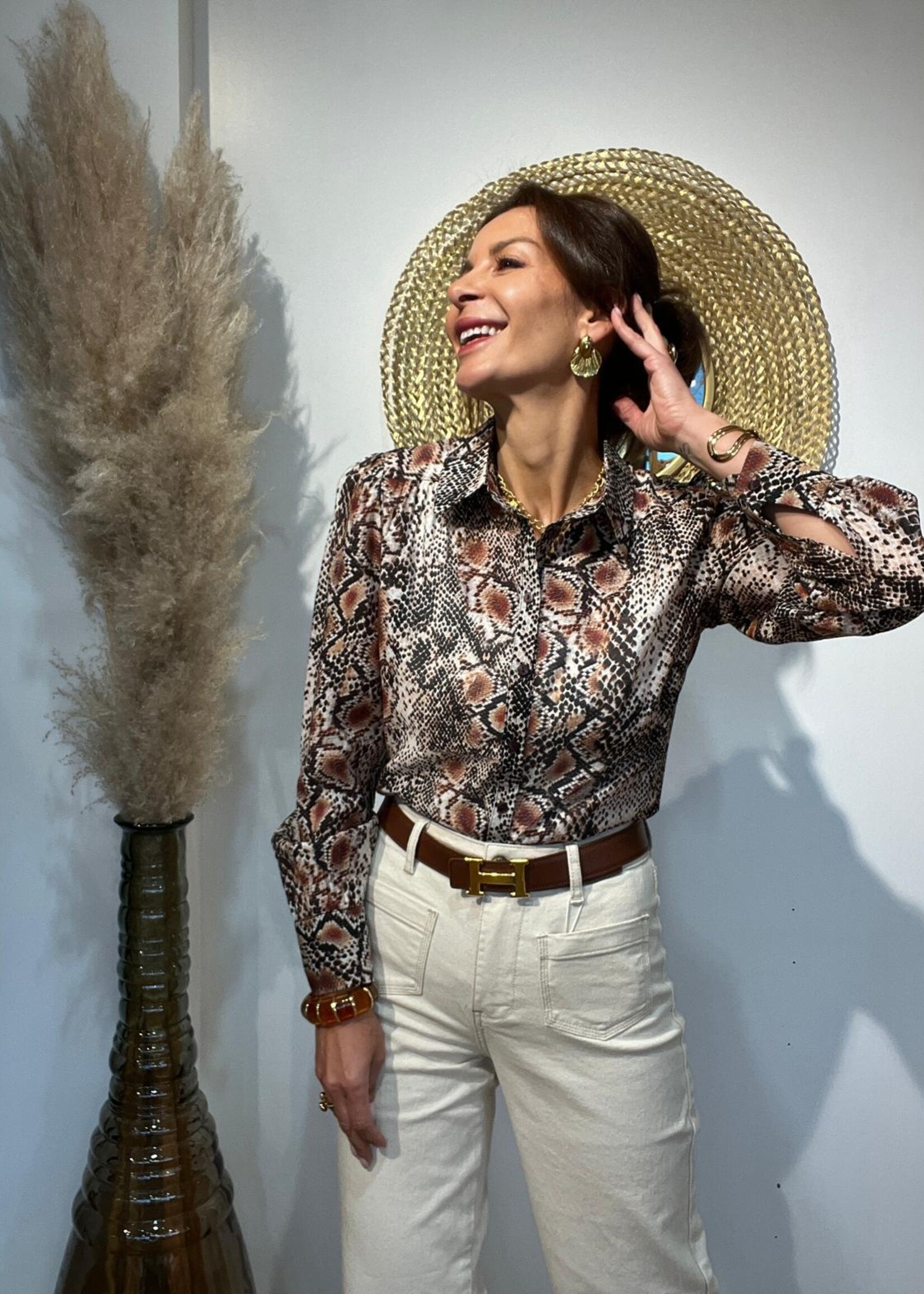 HEMD MET REPTIELPRINT