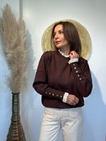 PULL CHOCO COL EN DENTELLE -  ONE SIZE