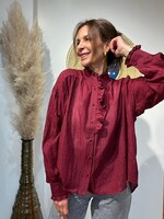 CHEMISE BORDEAUX COL MAO - ONE SIZE