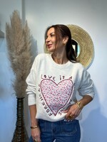 PULL ECRU LOVE COEUR BRODERIE - ONE SIZE