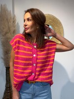 MOUWLOZE GESTREEPTE TRUI ROOS ORANJE - ONE SIZE