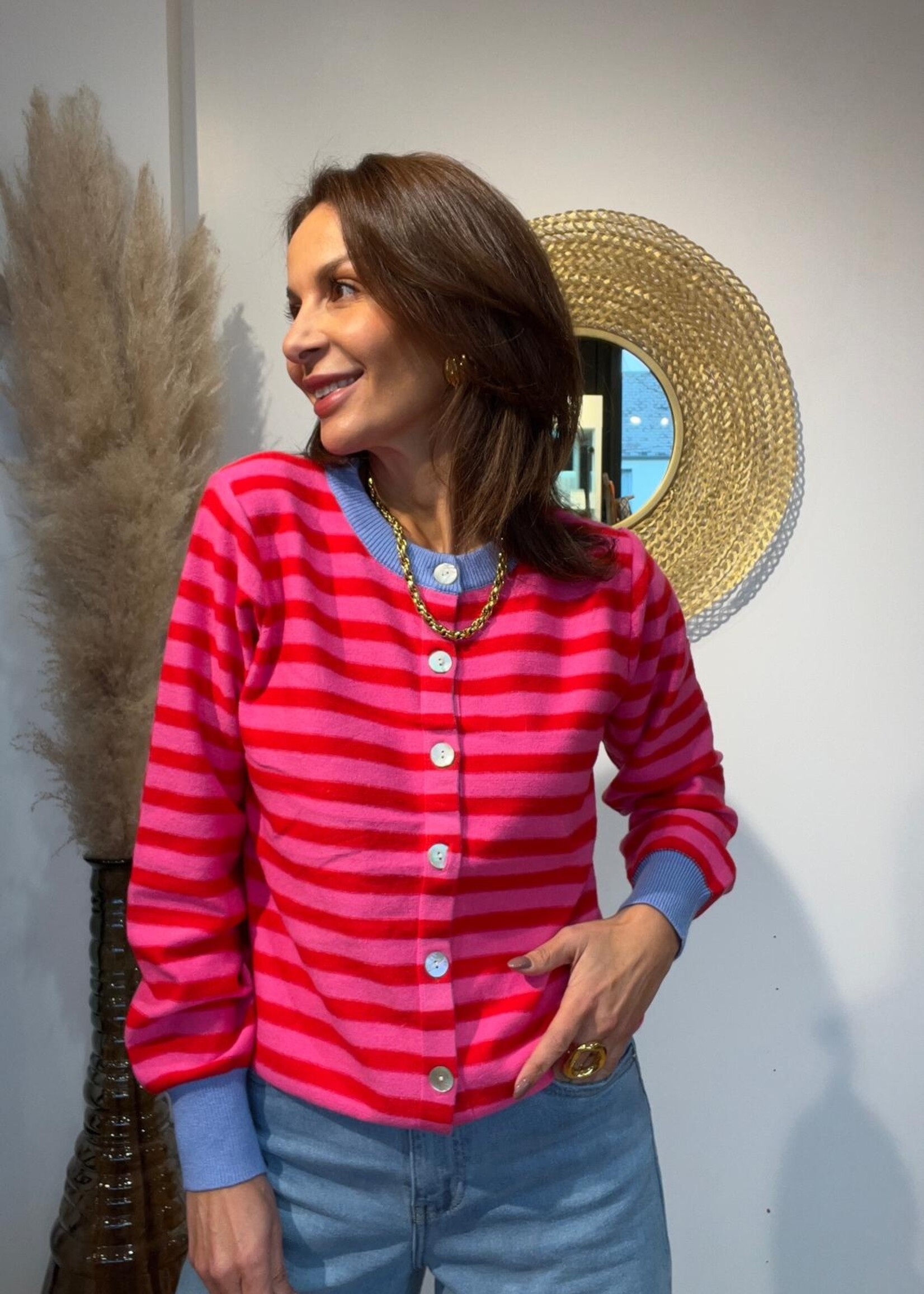 GILET A RAYURES BEATA - ONE SIZE