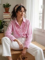 CHEMISE LIGNÉE BRODERIE BUSTE