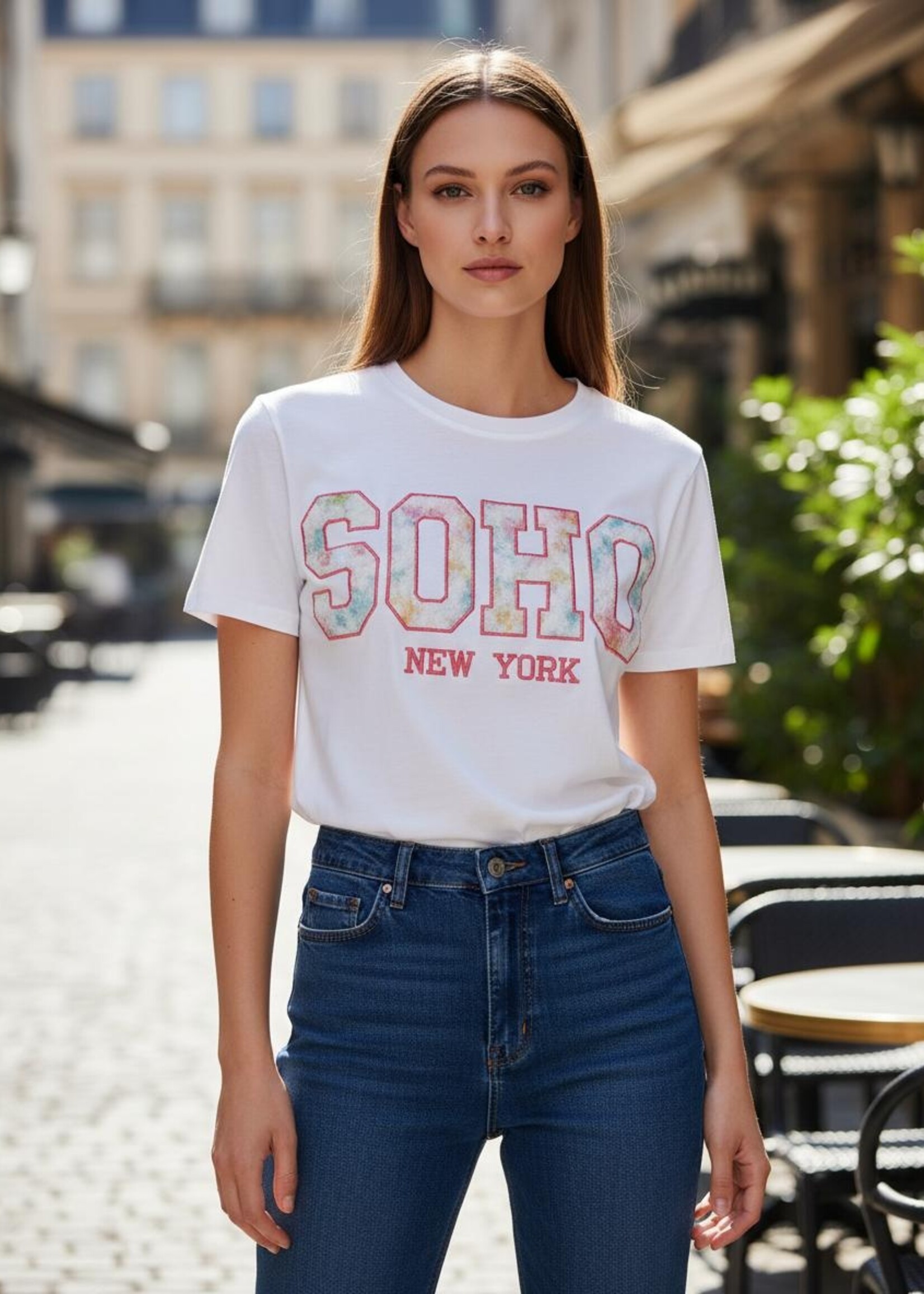 TSHIRT SOHO  - BRODERIES FLEURS