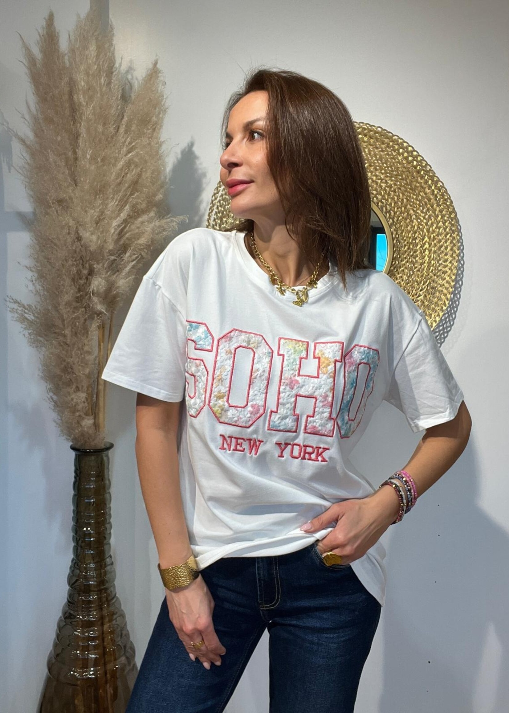 TSHIRT SOHO  - BRODERIES FLEURS