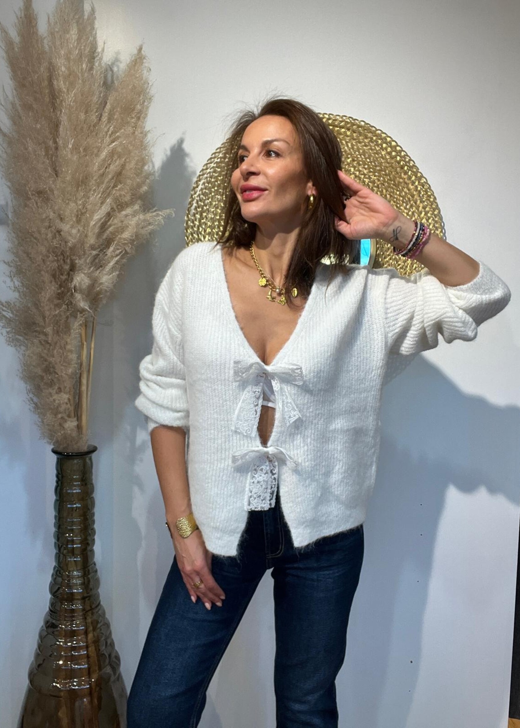 PULL EN MAILLE NOEUDS DANS LE DOS