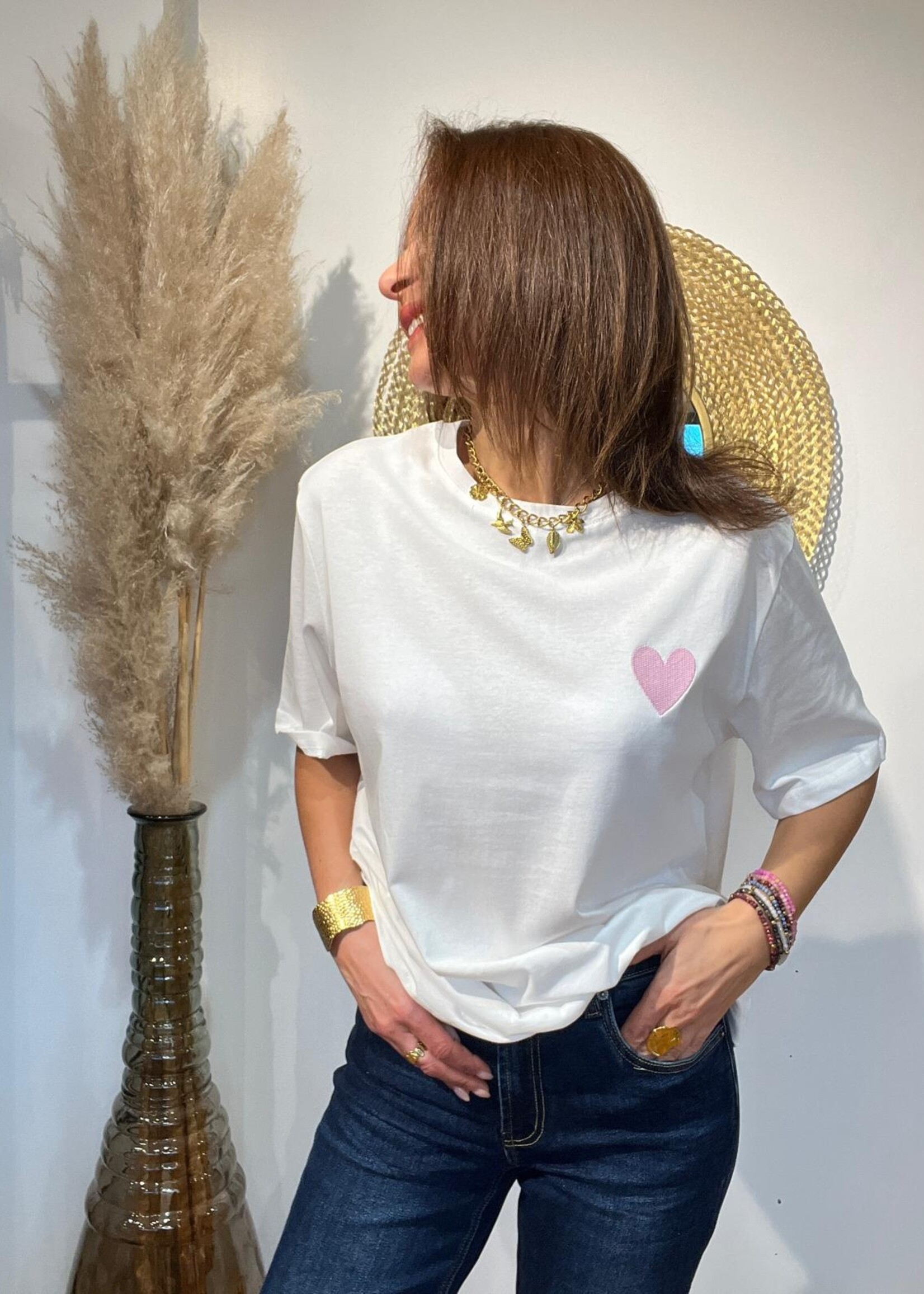 TSHIRT BLANC BRODERIES DANS LE DOS - ONE SIZE