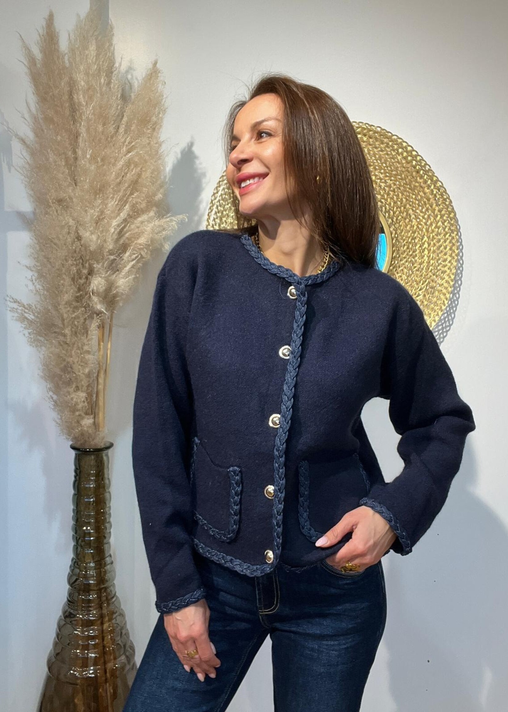 TRUI MARINE- GOUDEN KNOPEN EN ZAKKEN - ONE SIZE