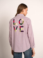 GESTREEPTE HEMD MET BORDUURSEL "LOVE"