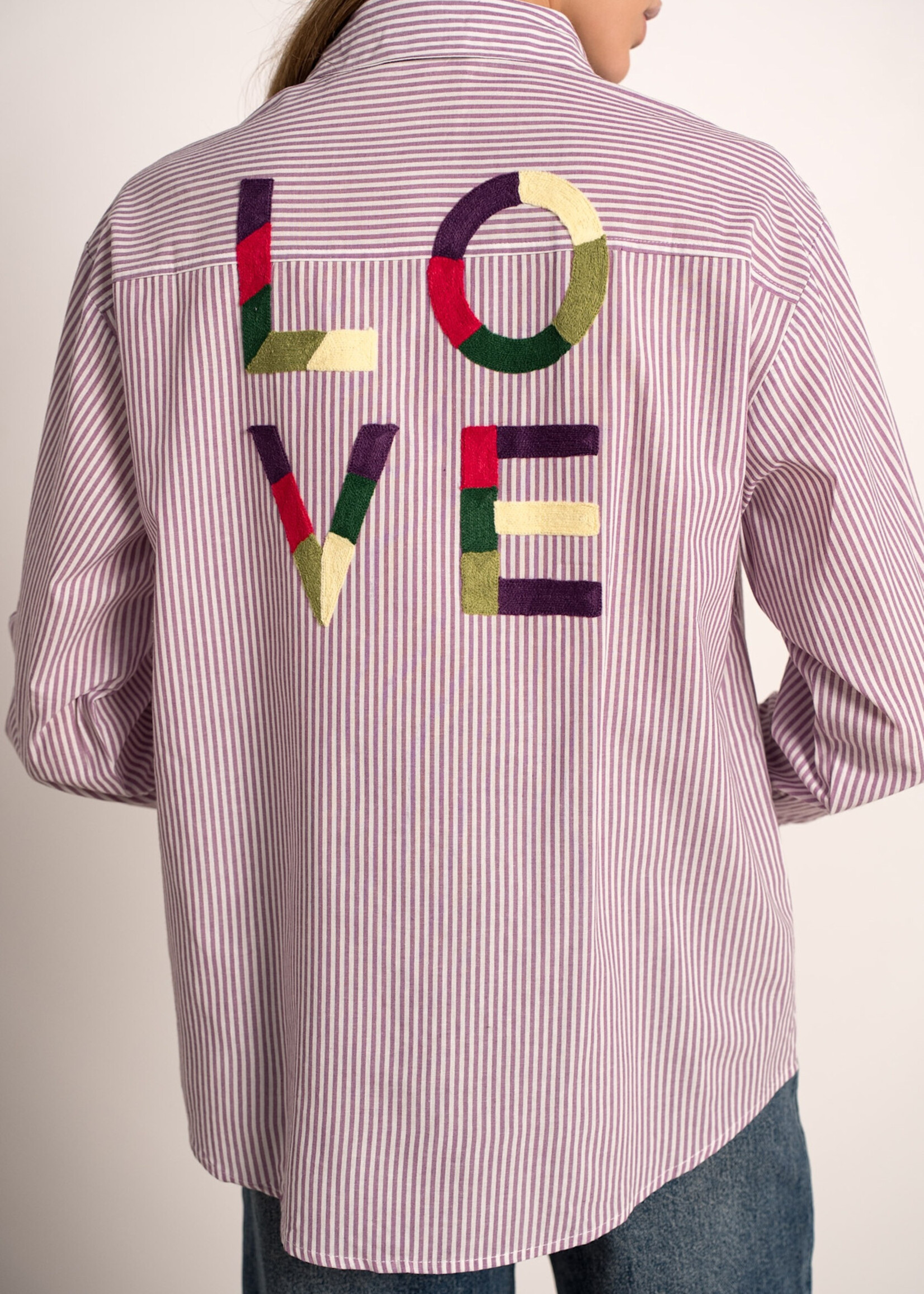 CHEMISE LIGNÉE BRODERIE LOVE